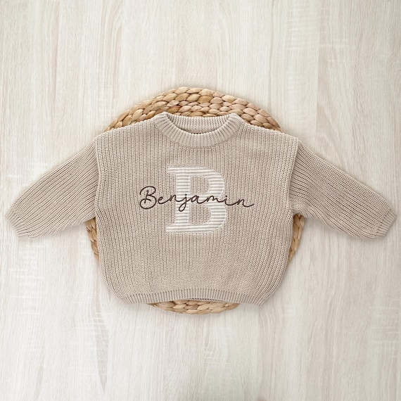 Personalized Embroidered Baby Name Sweater, Birth Announcement, Toddler Sweatshirt, Custom Kid Sweatshirt, Baby Keepsake