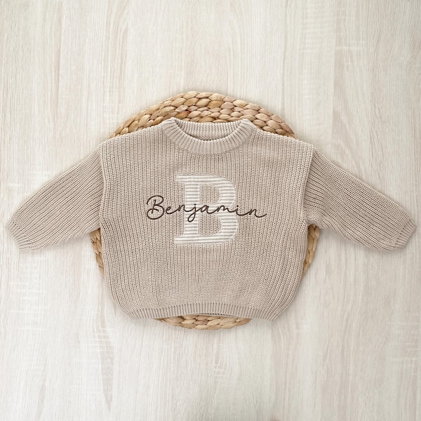 Personalized Embroidered Baby Name Sweater, Birth Announcement, Toddler Sweatshirt, Custom Kid Sweatshirt, Baby Keepsake