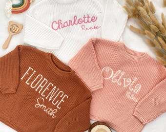 Personalized Embroidered Baby Name Sweater, Baby Shower Gift, Custom Baby Clothes, Sibling Matching Outfit