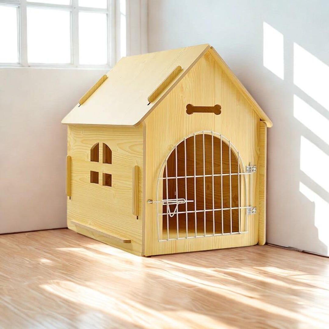 Handmade Wooden Dog House Indoor Cat Cabin Eco Friendly Wood Pet ...