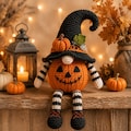 Halloween Pumpkin Gnome Crochet Pattern PDF • Jack O Lantern Witch Gnome Amigurumi • Fall Decor Crochet Tutorial