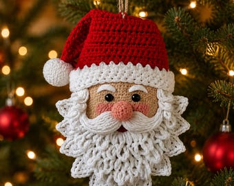 Weihnachtshäkelanleitung – Weihnachtsmann-Anhänger – DIY-Weihnachtsdeko – Einfache Häkelanleitung – Digitaler Download
