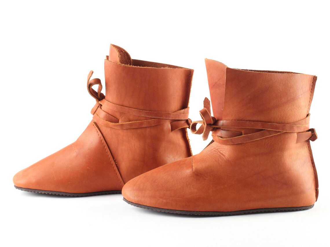 Gift Brown Real Leather Boots Medieval Style Festival Boots by Etsy