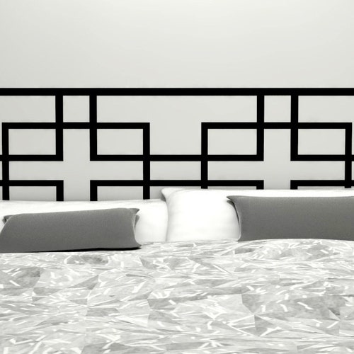 Headboard Wall Decal Geometric Wall Decal Dorm Headboard Etsy