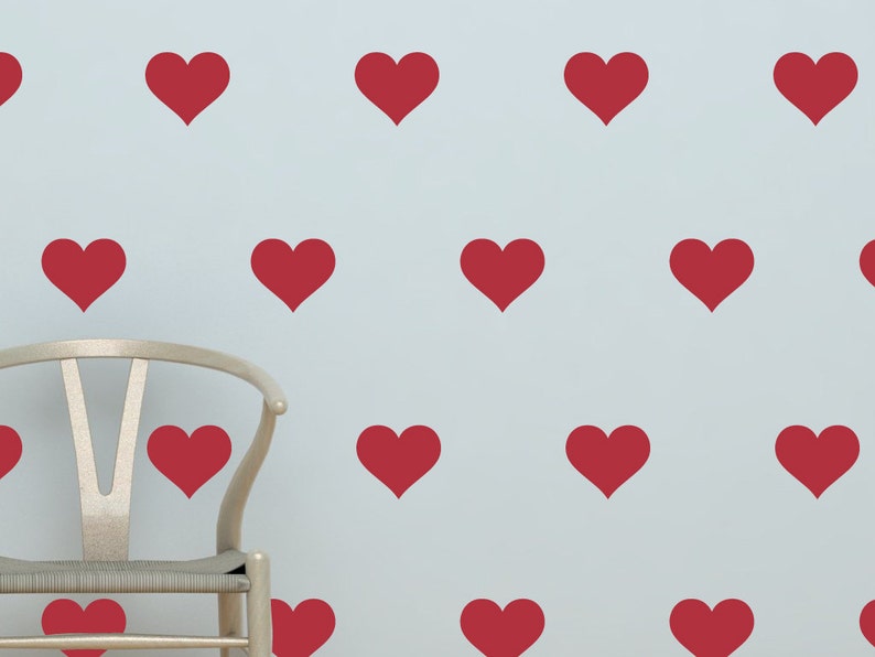 Heart Decals Set of 35 3 Hearts Vinyl Wall Decal Etsy
