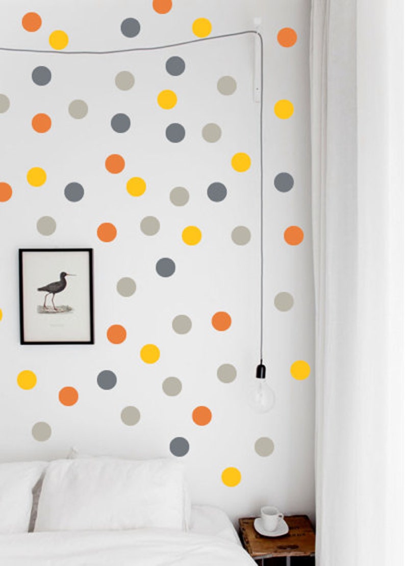 Removable Wall Polka Dots Vinyl Wall Decal Stickers Set of Etsy