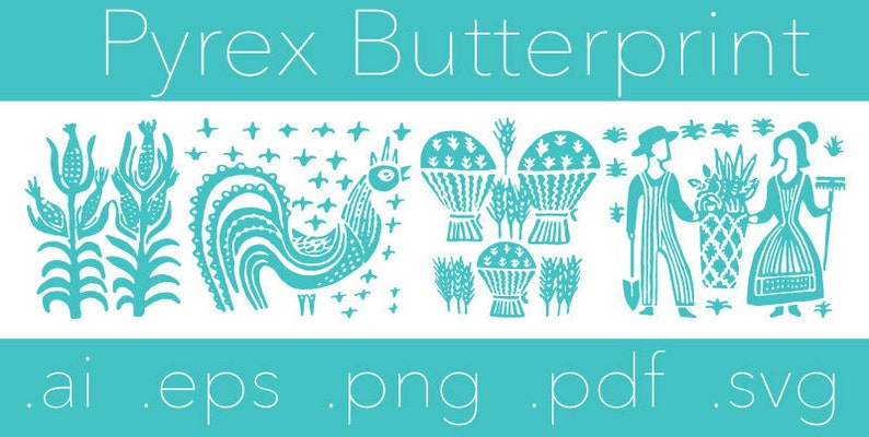 Download Pyrex Butterprint Pattern Bundle Digital Bundle .svg .png | Etsy
