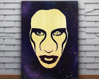 Marilyn Manson Portrait. Metal Wall Art. Custom Material and Sizes