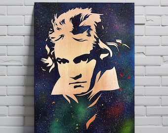 Beethoven Porträt. Metall Wandbild. Kundenspezifisches Material und Größen