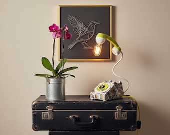 Retro Telephone Desk Lamp: Manina Comic Upcycled Vintage Decor