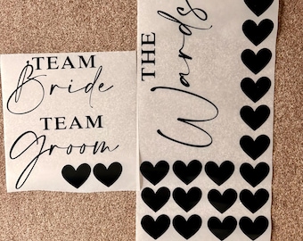 Personalised Beer Pong Decals | Team Bride Groom Wedding Party Stickers | Personalised wedding, hen & stag party games