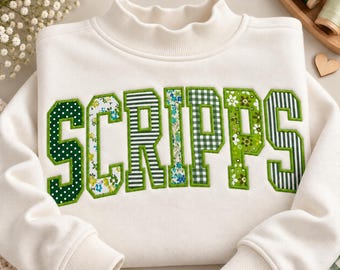 Custom Mock Neck Sweatshirt, Personalized Name Sweater, Patchwork Applique Embroidered Shirt, Custom Word Varsity Sweatshirt Gift
