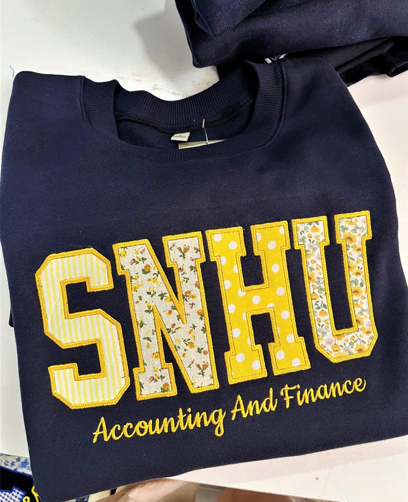 Custom Varsity Applique Sweatshirt, Personalized School Name Crewneck, Embroidered Patchwork College Spirit Sweatshirt image 5