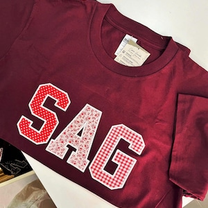 Custom Varsity Applique Sweatshirt, Personalized School Name Crewneck, Embroidered Patchwork College Spirit Sweatshirt image 8