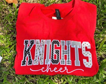 Custom College Embroidered Sweatshirt, Personalized Varsity Applique Crewneck, Custom School Spirit Gift