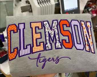 Personalized College Sweatshirt, Custom University Crewneck, Chenille Applique Embroidery, Varsity School Spirit Apparel, Graduation Gift