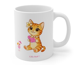 Maui Mug  Liliu the Cat Hawaiian Coffee Cup Tropical Gift