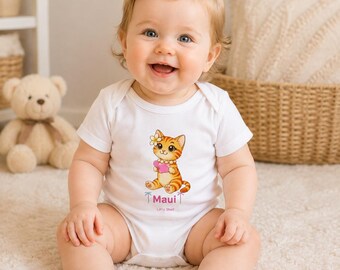 Maui Infant Bodysuit- Liliu the Hawaiian Cat- Hawaii Inspired Onesie