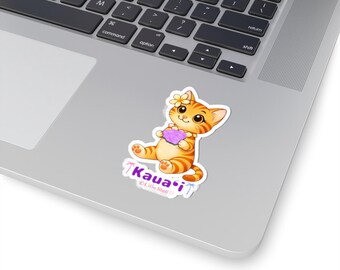 Kauai Sticker- Liliu the Hawaiian Cat- Tropical Design