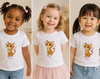 Liliu Shell Kids T-Shirt Hawaiian Signature Cat Icon Edition