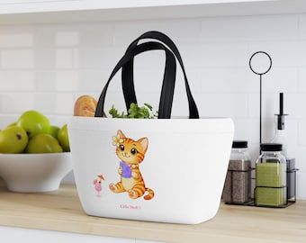 Lanai Small Tote Bag, Liliu the Hawaiian Cat, Tropical Design