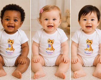 Lanai Infant Bodysuit- Liliu the Hawaiian Cat- Hawaii Inspired Onesie
