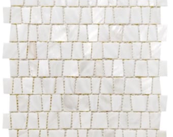 Weiße Trapez-Perlmuttfliese für Küchedusche und Badezimmer-Wandfliese