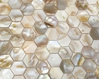 Dapple Hexagon Mother of Pearl Mosaic Tile for Bathroom Kitchen and Shower Wall Tile
