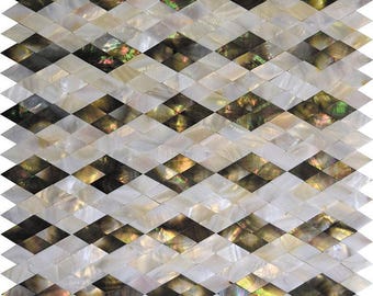 Blended Rhombus Mother of Pearl Mosaic Tile for Bathroom Kitchen and Shower Wall Tile