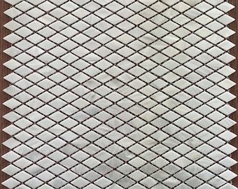 White Tiny Diamond Mother of Pearl Mosaic Tile for Bathroom Kitchen and Shower Wall Tile