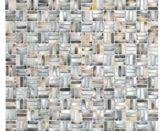 Black Mini Rectangular Mother of Pearl Mosaic Seashell Tile for Bathroom Kitchen and Shower Wall Tile