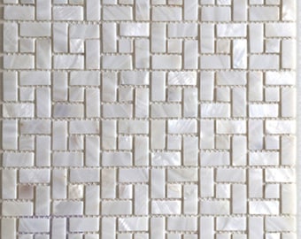 White Annulus Mother of Pearl Tile For Bathroom Kitchen Wall Tile Backsplash