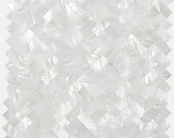 White Mother of Pearl Mosaic Tile - Seamless Herringbone Wall Tile