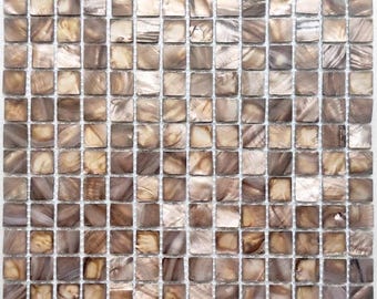 Dyed Tan Mother of Pearl Mosaic Tile for Bathroom Kitchen and Shower Wall Tile