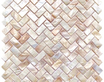 Pink Herringbone Mother of Pearl Mosaic for Bathroom Kitchen and Shower Wall Tile