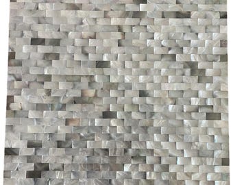Black Brick Mother of Pearl Mosaic Tile, Bathroom Kitchen Wall