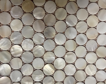 Serene Circle Mother of Pearl Mosaic Tile for Bathroom Kitchen and Shower Wall Tile