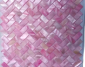 Dyed Herringbone Mother of Pearl Mosaic Tile