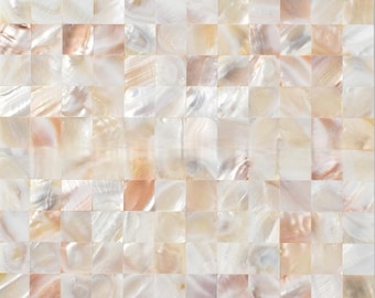 Handmade Serene Mother of Pearl Mosaic Tile, Bathroom/Shower Wall