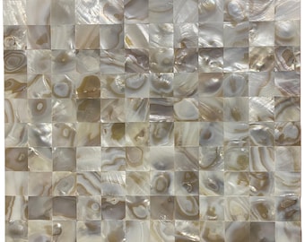 Iridescent Mother of Pearl Mosaic Tile, Bathroom/Kitchen, 11 7/8" Square