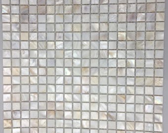 Azulejo cuadrado de concha de nácar sereno de 15 mm x 15 mm para pared de baño, cocina y ducha.