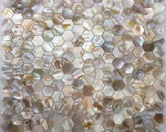 Dapple Hexagon Mother of Pearl Mosaic Tile for Bathroom Kitchen and Shower Wall Tile