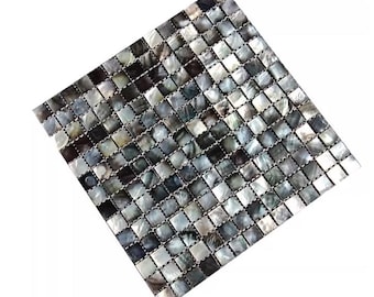 Black Square Mother of Pearl Mosaic Tile for Bathroom Kitchen and Shower Wall Tile