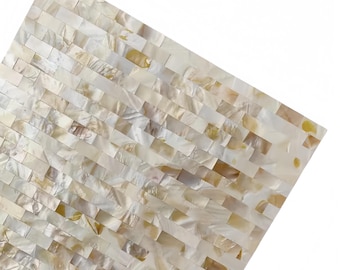 Iridescent Mother of Pearl Mosaic Tile, Groutless Brick Pattern