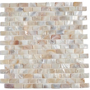 Naturlig pärlemortegelmosaik, tunnelbanemönster snäckskalsmosaik, köksbakstänkskydd badrumsväggkakel, gör-det-själv-mosaikpyssel