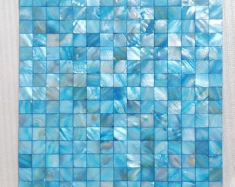 Dyed Blue Seamless Mother of Pearl Mosaic Tile for Bathroom Kitchen and Shower Wall Tile