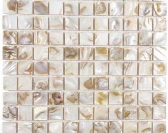 25mm Dapple Square Mother of Pearl Backsplash Tile