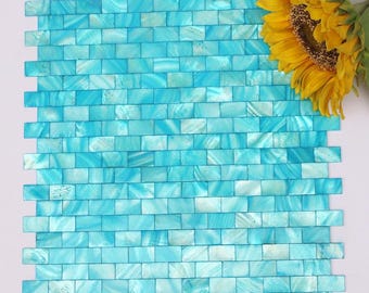 Dyed Brick Seamless Mother of Pearl Mosaic Tile for Bathroom Kitchen Shower Wall Tile