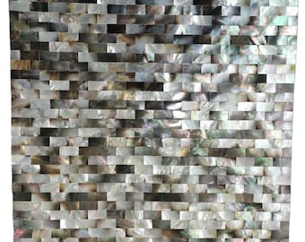 Black Mother of Pearl Mosaic Tile for Backsplash, Shower Wall