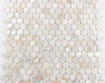 Serene Circle Mother of Pearl Mosaic Tile for Bathroom Kitchen and Shower Wall Tile